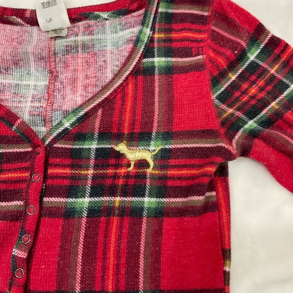 Vintage PINK Victoria's Secret Red Plaid Onesie - Picture 3 of 13